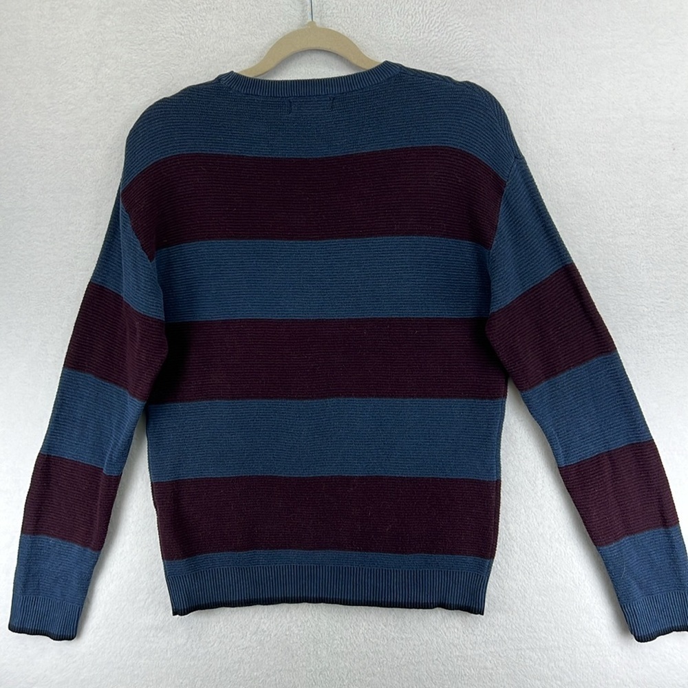 Zara Man Pullover Sweater Sz S/M* Blue/Purple Crew Neck Striped Cotton Blend - Picture 6 of 10